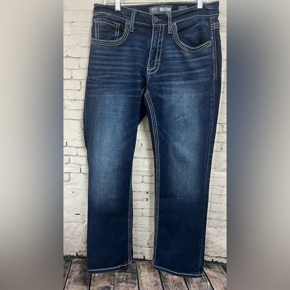 BKE Jake Straight Leg Jeans Men 32S 32 X 32 Dark Blue Preppy - Picture 2 of 16